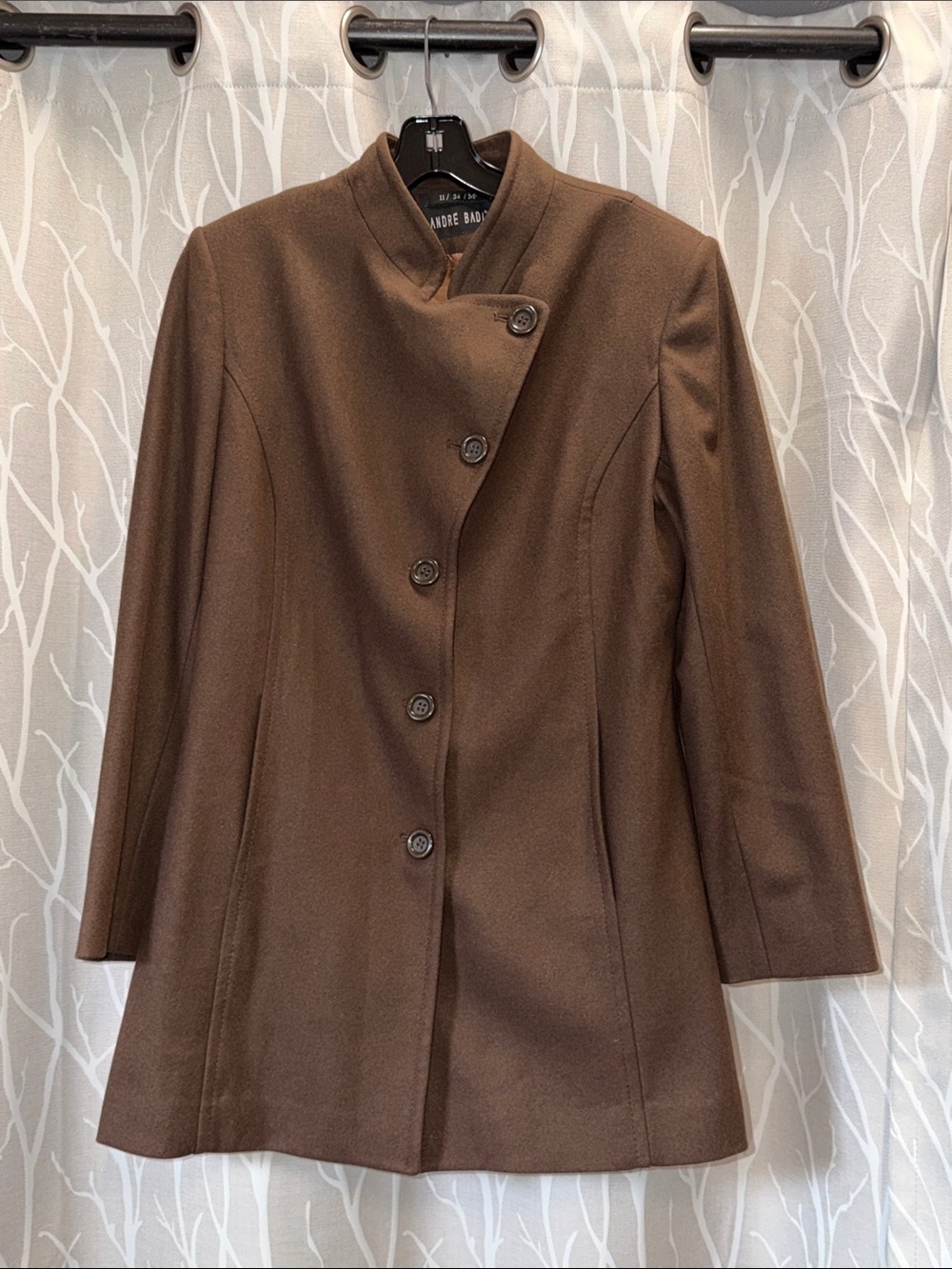 ANDRE BADI Milk Chocolate Brown Wool Blend Jacket Coat Women’s Size M1